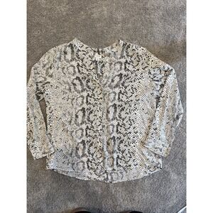 J. CREW Women's Lightweight Long Sleeve Button-Up Blouse XL